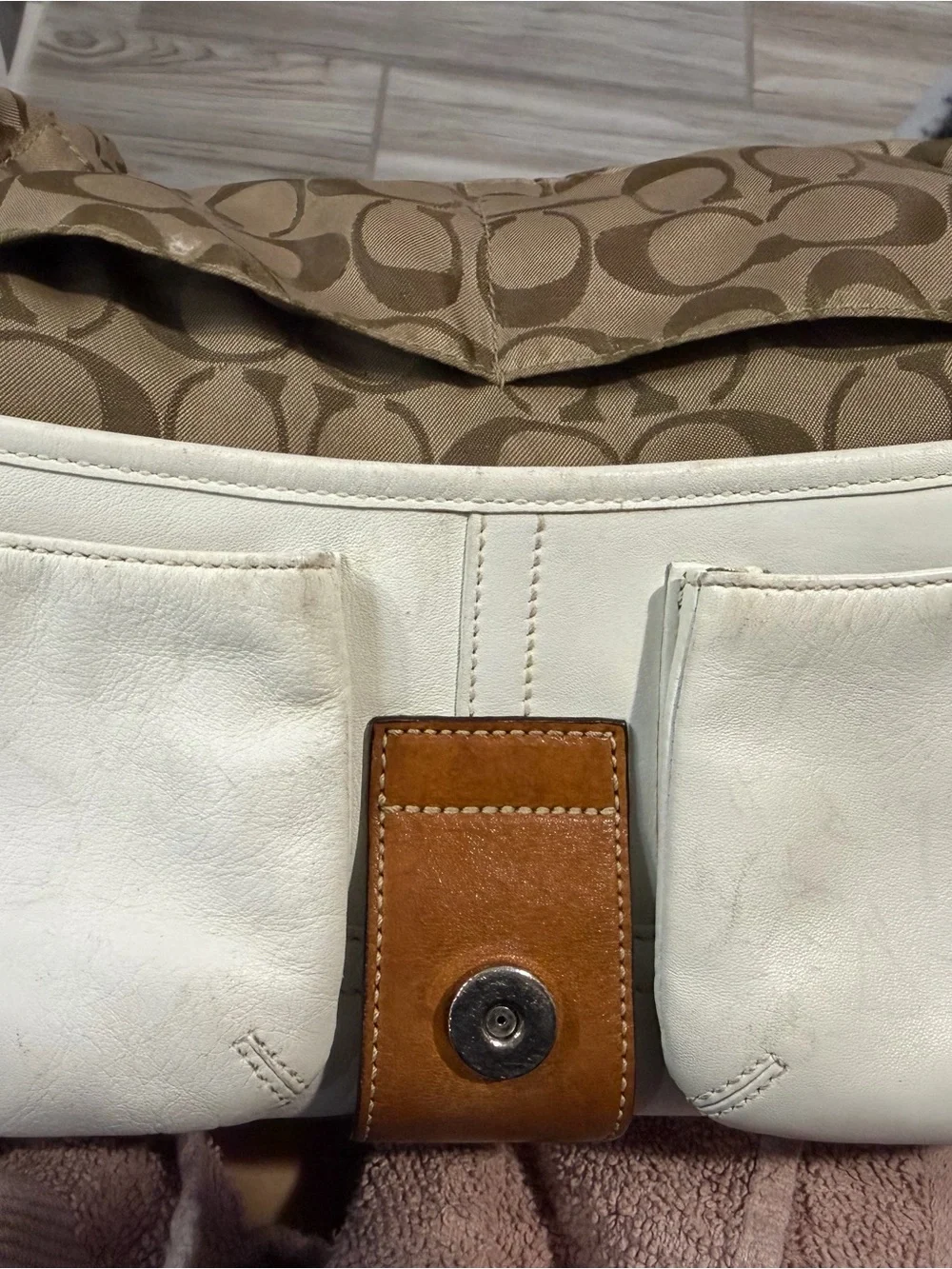 Vintage White Coach Leather SoHo